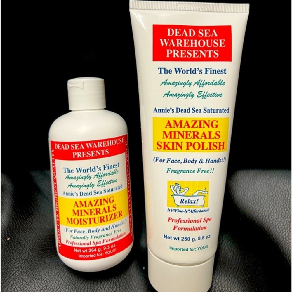 🆕Dead Sea Warehouse Presents Amazing Minerals Skin Polish & Moisturizer Duo NEW